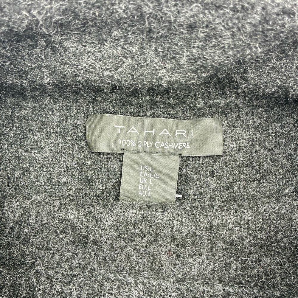 Tahari Women’s Charcoal Mock Neck 2-Ply Cashmere Sweater, Size L - Picture 4 of 5